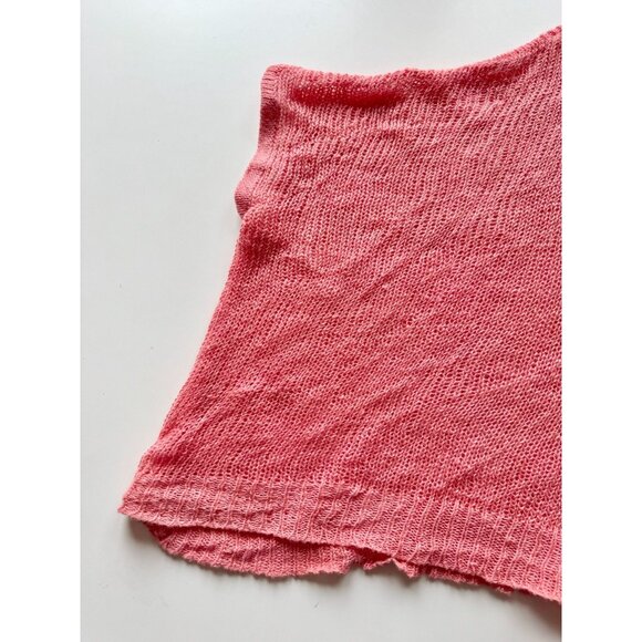 ROBERT RODRIGUEZ Coral Linen Open Knit Oversized Pullover Sweater, One Size - Picture 7 of 15